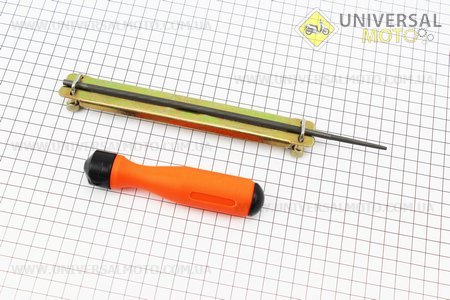 Напильник с рукояткой (пластик) + планка комплект 4,8мм. Китай (Бензопила / UM2010-V30)