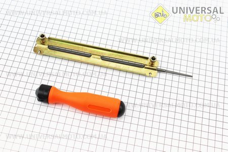 Напильник с рукояткой (пластик) + планка комплект 4,8мм. Китай (Бензопила / UM2010-V30)