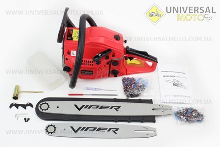 Бензопила Viper 4500 Extra 45см3 (2,8кВт. шина 14"-1шт, шина 18"-1шт), в коробке по 2 штуки. ЦЕНА ЗА 1ШТ!!!. Viper (Бензопила / UM2013-V78)