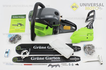 Бензопила Grune Garten GG-6000 52см3 (2,9кВт, шина 18") с подкачкой, плавный пуск. Крышка стар. и тор. - метал. (шина, цепь по 2 штуки ). Китай (Бензопила / UM2013-V96)