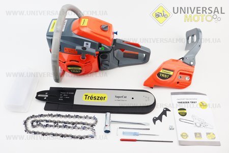 Бензопила TRESZER TRS7 52см.куб. (3,8кВт. Шина 16 ", ланцюг 325-1,5-64зв. квадратний зуб) з підкачкою, плавний пуск. TRESZER (Різне до бензопил / UM2015-V26)