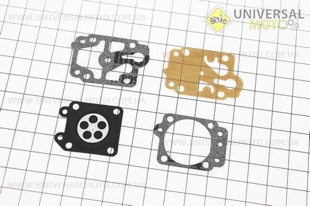 Ремонтний комплект карбюратора 1E40F-1E44F, 4 деталі. Китай (Запчастини для триммера / UM2020-V24)