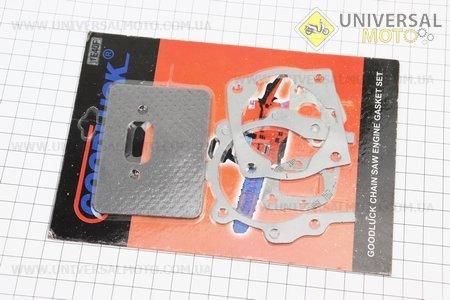 Прокладки двигуна 1E40F-1E44F, комплект 5 деталей, (на блістері). GoodLuck (Запчастини для триммера / UM2020-V37)