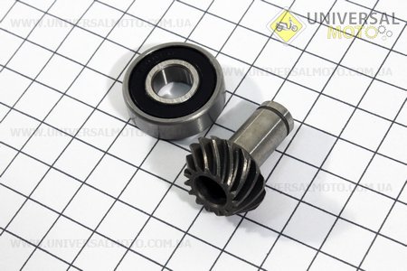 Шестерня редуктора нижнего ведущая под вал "квадрат"+подшипник