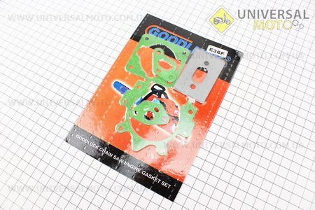 Прокладки двигуна 1E36F, комплект 5 деталей, (на блістері). GoodLuck (Запчастини для триммера / UM2021-V31)