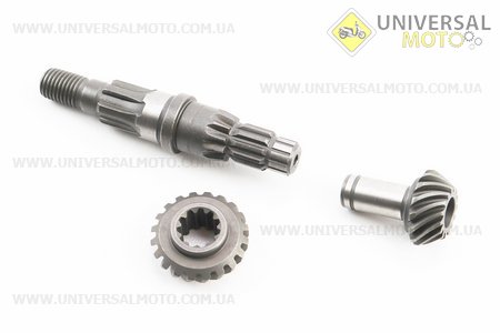 Вал редуктору нижнього + шестерня 2шт 7 шліців, комплект 3шт. Китай (Запчастини для триммера / UM2021-V42)
