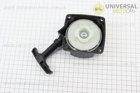 Стартер в сборе 4 отверстия 66,5х66,5мм "Плавный пуск - 4зацепа", диаметром зацепа=38мм Тип №2. Китай (Триммер / UM2023-V07)