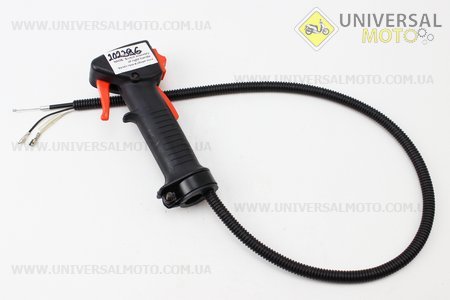 Ручка газу + трос Тип №6, (курок "вузький", без труби). Китай (Запчастини для триммера / UM2023-V96)