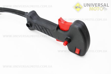 Ручка газу + трос (курок "широкий", з трубою, цільна). Китай (Запчастини для триммера / UM2024-V32)