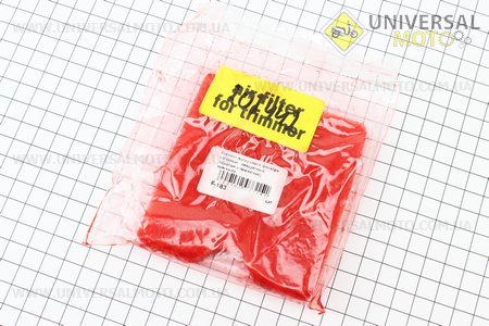 Фильтр воздушный - элемент квадратный, поролон с пропиткой, красный. Украина (Триммер / UM2024-V42)