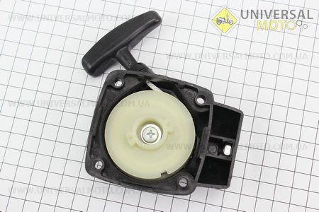 Стартер в зборі 4 отвори 50,0х50,0мм "Метелик - 2 зацепи" 34F. Китай (Запчастини для триммера / UM2024-V78)