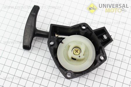 Стартер в зборі 4 отвори 50,0х50,0мм "Плавний пуск - 4 зацепи" 34F. Китай (Запчастини для триммера / UM2024-V79)