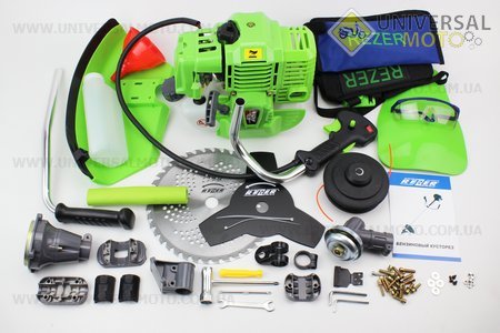 Триммер (мотокоса) REZER-3800 - 3,8кВт (леска + нож 3Т,40Тпобедит, труба диаметром 28мм). REZER (Триммер / UM2025-V44)