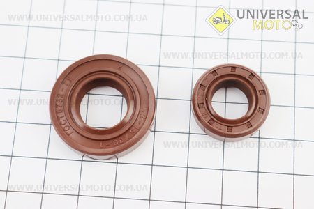 Сальники (15x30x7 + 12x22x7) комплект 2шт, коричневий. DDL (Запчастини для триммера / UM2025-V78)
