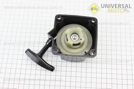 Стартер в сборе 4 отверстия 66,5х66,5мм "Плавный пуск - 4зацепа", диаметром зацепа=39мм Тип №3. Китай (Триммер / UM2026-V66)