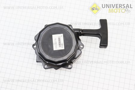 Стартер в зборі 6 отворів 47х47мм "Плавний пуск - 4 зацепи" з тріскачкою. Китай (Запчастини для триммера / UM2027-V01)