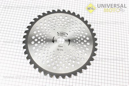 Нож режущий 40Тх255мм победитовые зубья. SABER (Триммер / UM2028-V43)