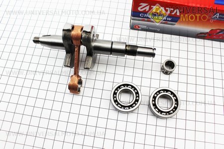 Колінвал, палець 10мм MS-180 + сепаратор 10x14x11мм з підшипником 2 штуки. TATA (Запчастини до бензопили STIHL / UM2035-V50)