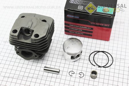 Уцінка (гнуте ребро, див. Фото), Циліндро поршневий комплект (ЦПГ) 4500 45сс-43мм (палець 11мм) "чорний". GoodLuck (Запчастини до бензопили GoodLuck / UM2054-V52)