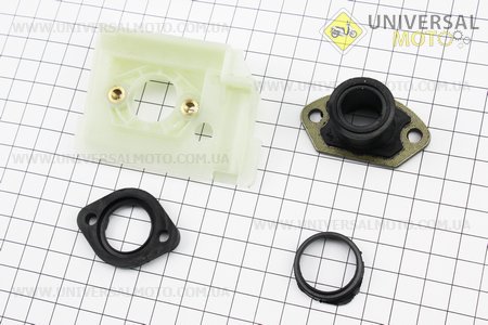 Патрубок карбюратора + перехідник + пластина + кільце 4500/5200. NOKER (Запчастини до бензопили GoodLuck / UM2055-V20)