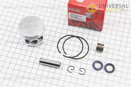 Поршневий комплект (поршень, кільця, палець) 5800 45,2мм (палець 11мм) + підшипник + шайби. WINZOR (Запчастини до бензопили GoodLuck / UM2057-V00)