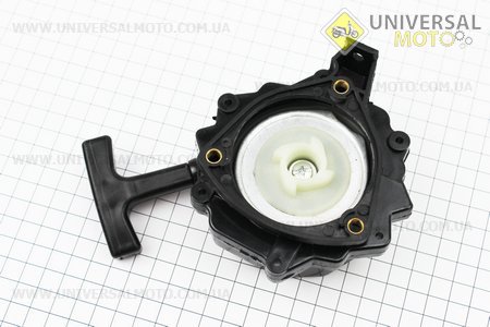 Стартер в зборі 6 отворів 47х47мм "Плавний пуск - 4 зацепи" з тріскачкою, і перехідником. Китай (Запчастини для триммера / UM2130-V77)