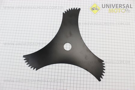 Ніж ріжучий 3Тx305мм, широкий з бубами. Китай (Запчастини для триммера / UM2131-V10)