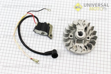 Ротор магнето 139F - 4T + котушка запалювання комплект. Китай (Запчастини для триммера / UM2131-V48)