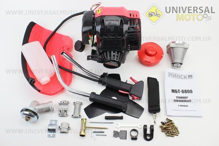 Тример (мотокоса) МІНСК МБТ-6800 4Т - 6,8кВт (шпуля-1шт + ніж 3Т-1шт, труба Ø26мм). Китай (Запчастини для триммера / UM2131-V77)