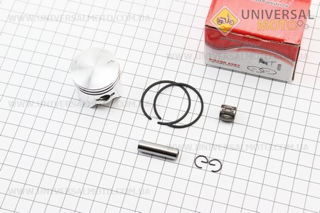 Поршень, кільця, палець комплект 34мм (палець 8мм) + підшипник (8x10x10,5). AKME (Запчастини для триммера / UM2132-V44)