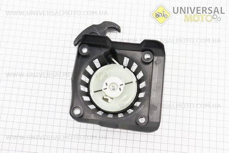 Стартер в зборі 4 отвори 84,5х84,5мм "Дріт - 2 зацепи" 139F - 4T Тип №2. Китай (Запчастини для триммера / UM2132-V68)