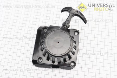 Стартер в зборі 4 отвори 84,5х84,5мм "Дріт - 2 зацепи" 139F - 4T Тип №2. Китай (Запчастини для триммера / UM2132-V68)