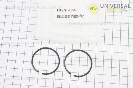 Кільця поршневі 34х1,5мм Stihl FS-38/45/55, OLEO MAC SPARTA 25 (у коробці). Китай (Запчастини для триммера / UM2132-V92)