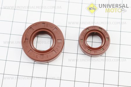 Сальники (15x30x7+12x22x7) комплект 2шт, коричневий. Китай (Запчастини для триммера / UM2134-V11)