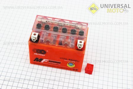 Аккумулятор 4Аh YTX4L-BS (гелевый, оранж) 113/70/85мм, 2018. OUTDO (Аксессуары / UM3010-V06)