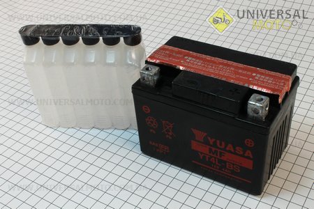 Аккумулятор 4Аh YT4L-BS (заливной) 113/70/85мм 2015г, от 10шт -3%
