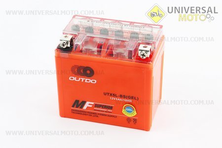 Акумулятор 5Ah UTX5L-BS гелевий (L113*W70*H107мм). OUTDO (Акумулятор / UM3010-V09)