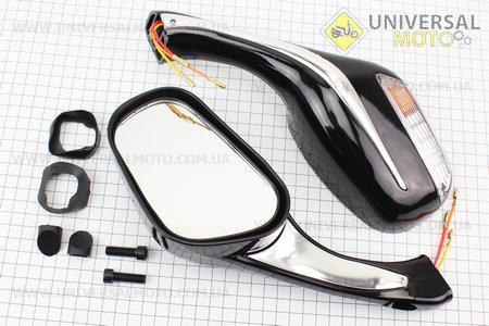 Дзеркала комплект "STORM" чорні з поворотами, м8. Китай (Різне / UM3010-V40)