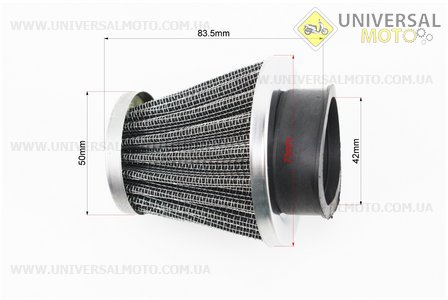 Фільтр повітряний нульовий 42мм прямий "конус", високий, тип 1. Китай (Різне / UM3011-V79)