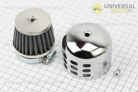 Фільтр повітряний нульовий 42мм прямий з ковпачком сталевий. Китай (Різне / UM3011-V80)