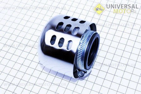 Фильтр воздушный нулевой 35мм прямой "цилиндр" с колпачком ХРОМ