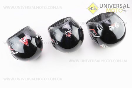 Шлем закрытый с воротом - ЧЕРНЫЙ с красным рисунком