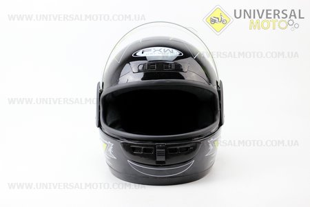 Шлем закрытый HF-101 M- ЧЕРНЫЙ глянец с желтым рисунком