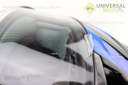 УЦІНКА Шолом інтеграл, закритий HF-122 М, ЧОРНИЙ глянець з синьо-білим малюнком Q100B (незначний дефект на склі). FXW (Шоломи / UM3012-V22)