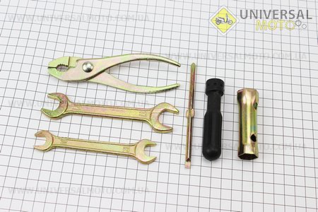 Ключ свічковий для 4Т - 16 / 18mm + 4 предмета (ріжковий ключ 8 * 10mm / ріжковий ключ 14 * 17mm / викрутка + - / плоскогубці) "ЗІП". Китай (Інструменти / UM3012-V74)
