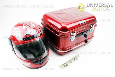 Кофр "Квадрат" (метал) Красный + ШЛЕМ 270*370*270мм