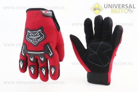 Рукавички мотоциклетні червоні. Китай (Мотоекіпировка / UM3012-V99)