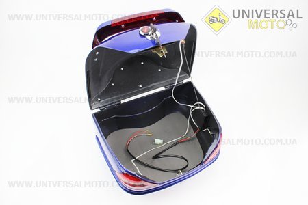 Кофр "мерседес" с стоп-сигналом Синий + ШЛЕМ 420*350*360мм