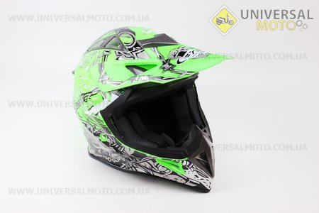 Шлем кроссовый HF-116 M- NEON GREEN