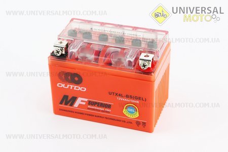 Акумулятор 4Ah UTX4L-BS гелевый (L113*W70*H85мм). OUTDO (Акумулятор / UM3013-V34)